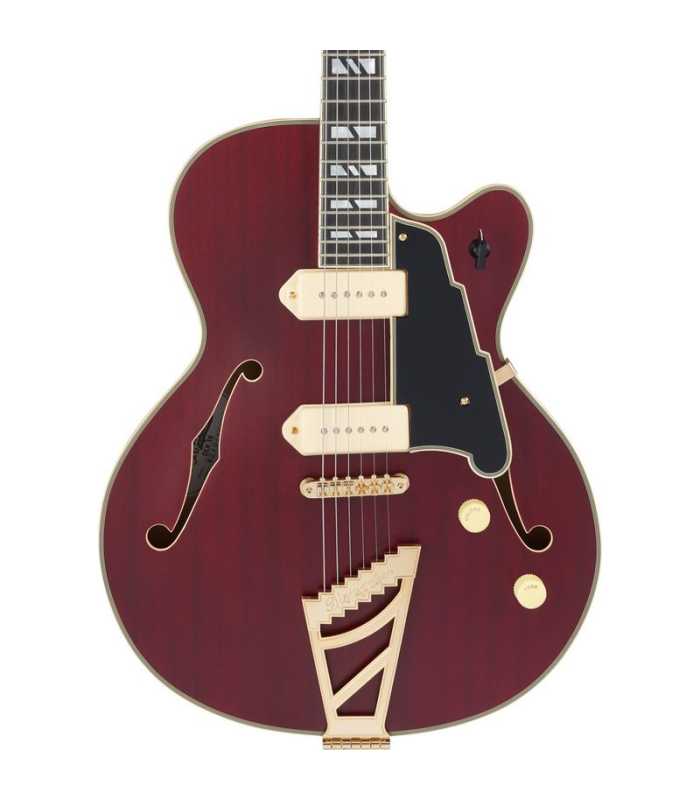 Guitare électrique Hollow Body D'Angelico Deluxe 59 Satin Trans Wine