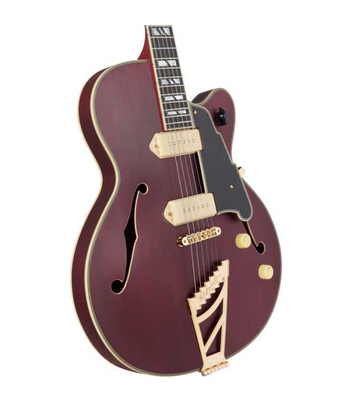 Guitare électrique Hollow Body D'Angelico Deluxe 59 Satin Trans Wine