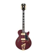 Guitarra Semi-Hollow D'Angelico Deluxe SS Baritone Satin Trans Wine