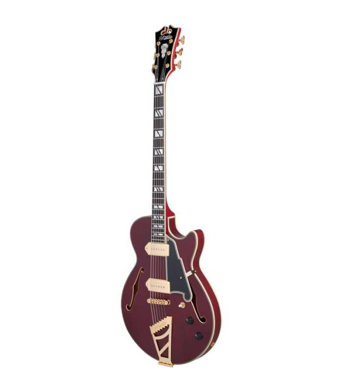 Guitarra Semi-Hollow D'Angelico Deluxe SS Baritone Satin Trans Wine