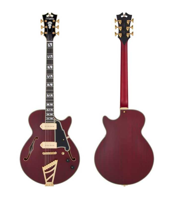 Guitare  Semi Hollow D'Angelico Deluxe SS Baritone Satin Trans Wine