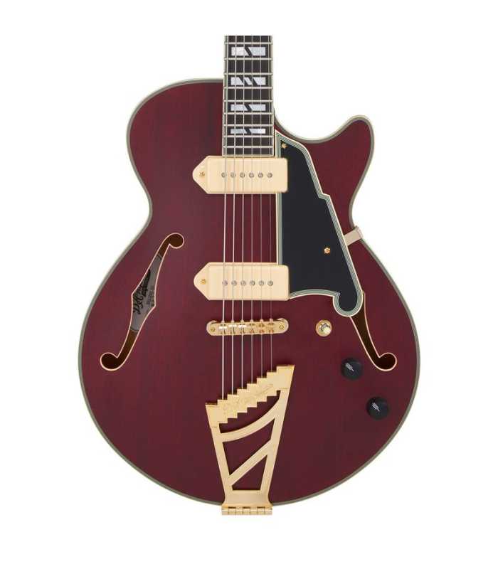 Guitare  Semi Hollow D'Angelico Deluxe SS Baritone Satin Trans Wine