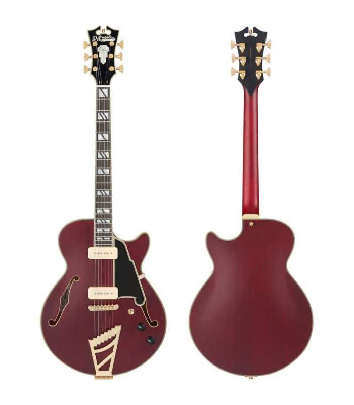 Guitarra Semi-Hollow D'Angelico Deluxe SS Satin Trans Wine