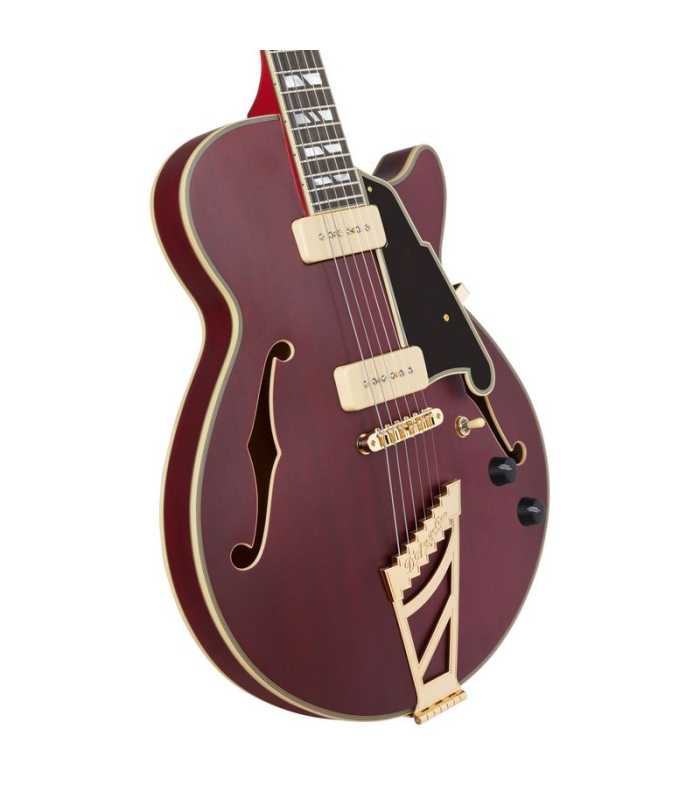 Guitarra Semi-Hollow D'Angelico Deluxe SS Satin Trans Wine