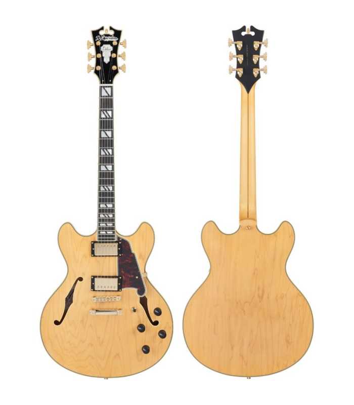 Guitarra Semi-Hollow D'Angelico Deluxe DC Satin Honey