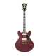 Guitarra Semi-Hollow D'Angelico Deluxe DC Satin Trans Wine