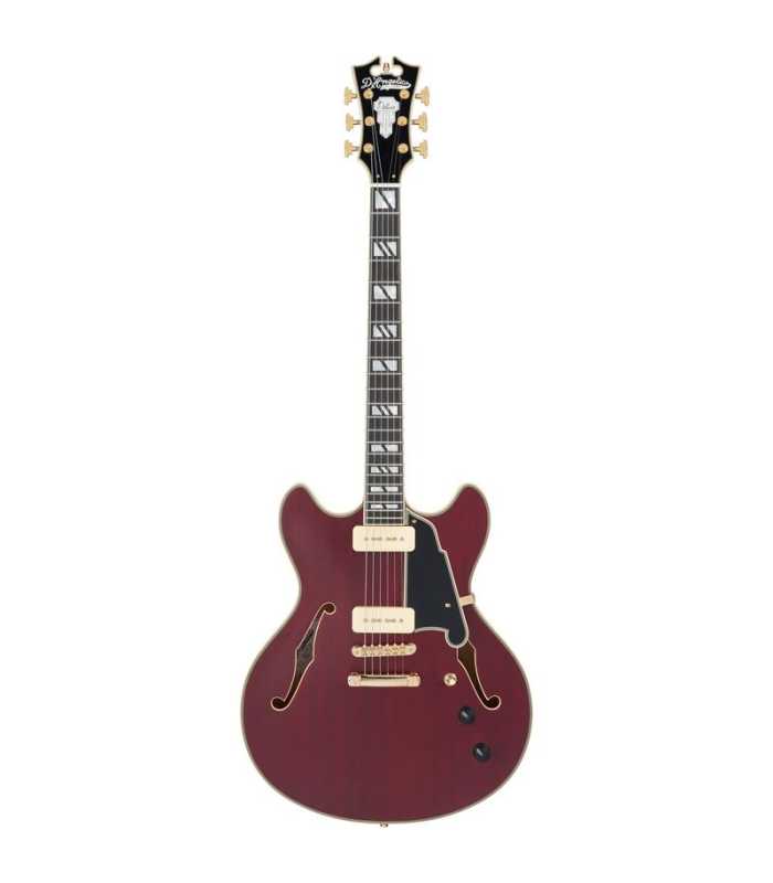 Guitarra Semi-Hollow D'Angelico Deluxe DC Satin Trans Wine