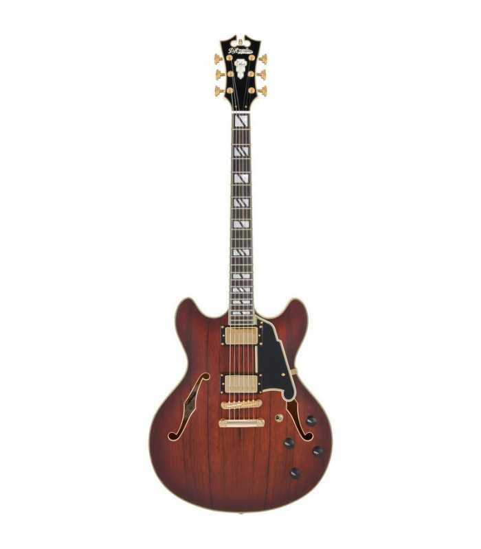 Guitare Semi Hollow D'Angelico Deluxe DC Satin Brown Burst