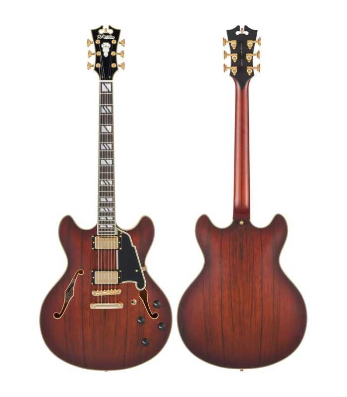 Guitarra Semi-Hollow D'Angelico Deluxe DC Satin Brown Burst