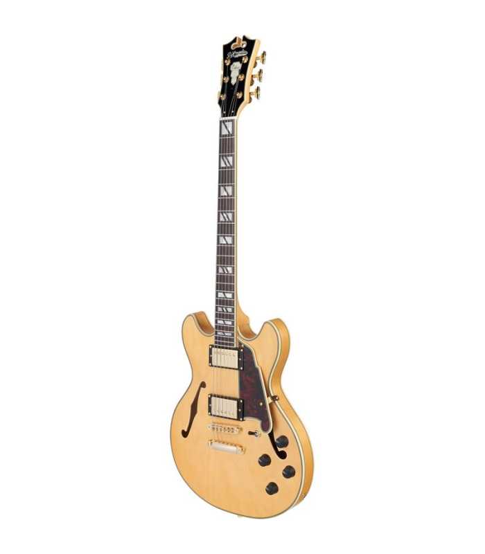 Guitarra Semi-Hollow D'Angelico Deluxe DC Mini Satin Honey