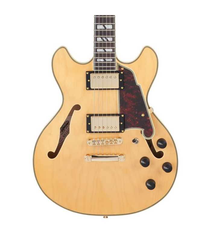 Guitarra Semi-Hollow D'Angelico Deluxe DC Mini Satin Honey