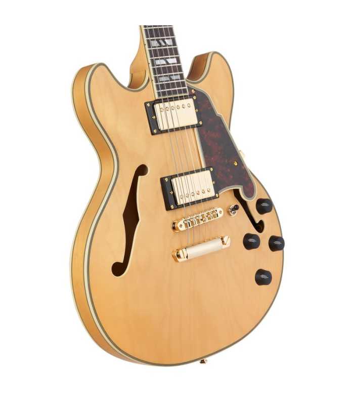 Guitare Semi Hollow D'Angelico Deluxe Mini DC Satin Honey