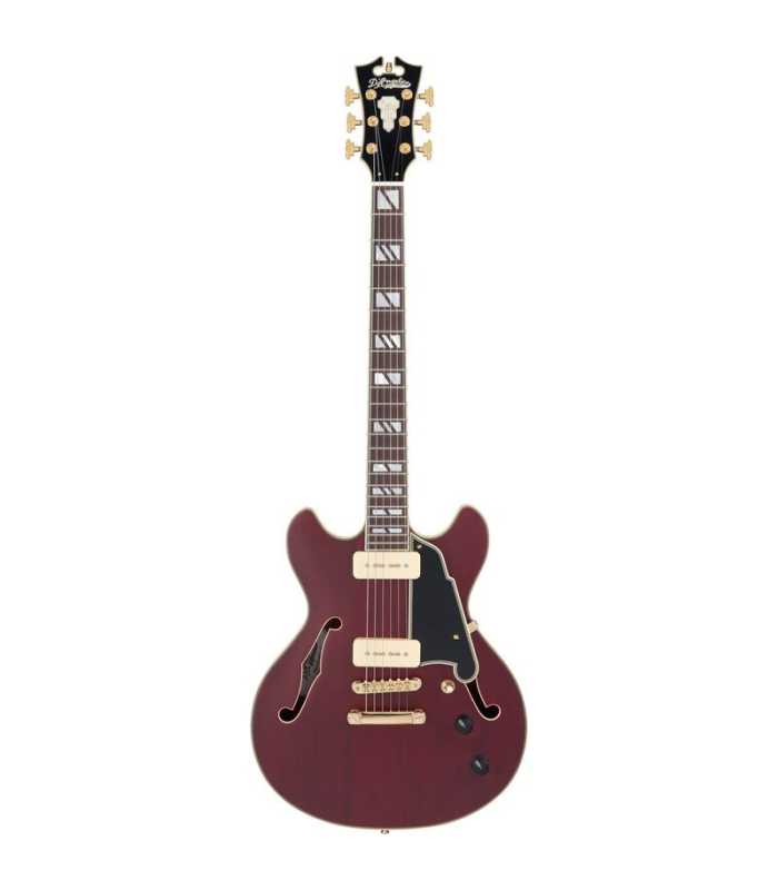 Guitarra Semi-Hollow D'Angelico Deluxe DC Mini Satin Trans Wine
