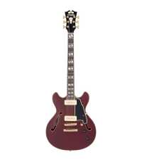 Guitarra Semi-Hollow D'Angelico Deluxe DC Mini Satin Trans Wine