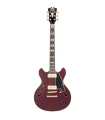 Guitarra Semi-Hollow D'Angelico Deluxe DC Mini Satin Trans Wine