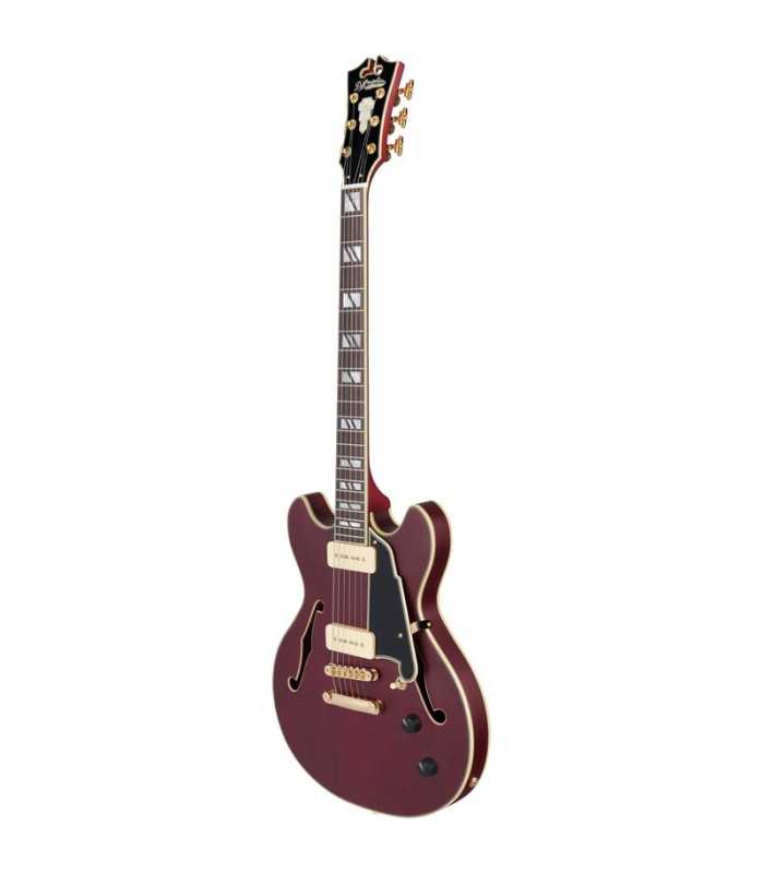 Guitare Semi Hollow D'Angelico Deluxe Mini DC Satin Trans Wine
