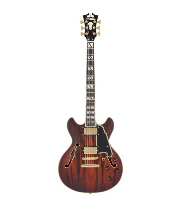 Guitare Semi Hollow D'Angelico Deluxe Mini DC Satin Brown Burst