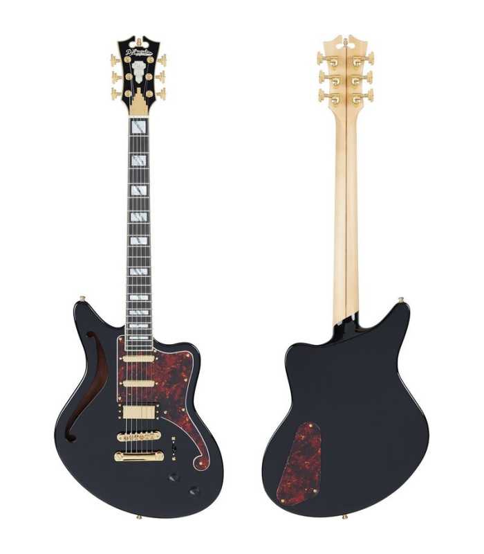 Guitare électrique semi-solide D'Angelico Deluxe Bedford SH Black
