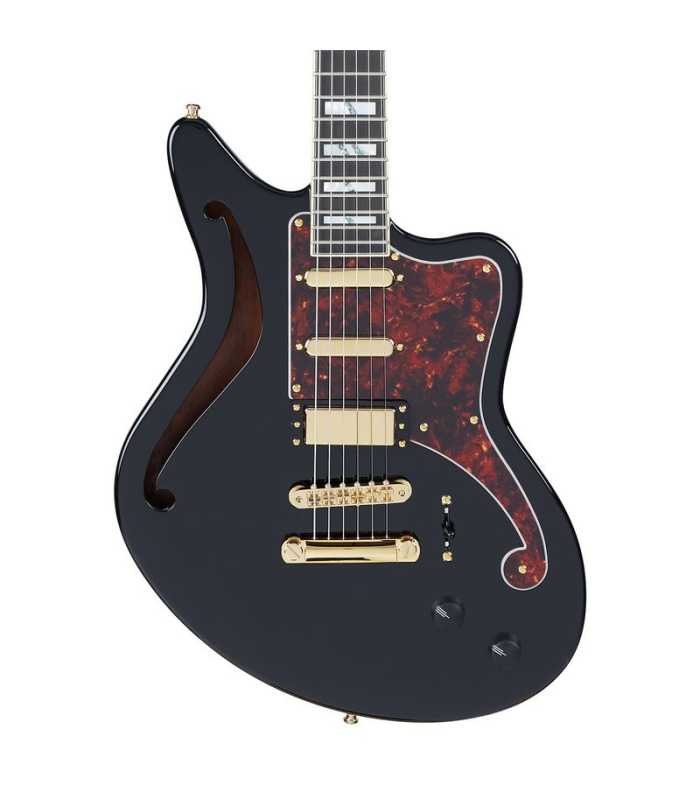Guitare électrique semi-solide D'Angelico Deluxe Bedford SH Black