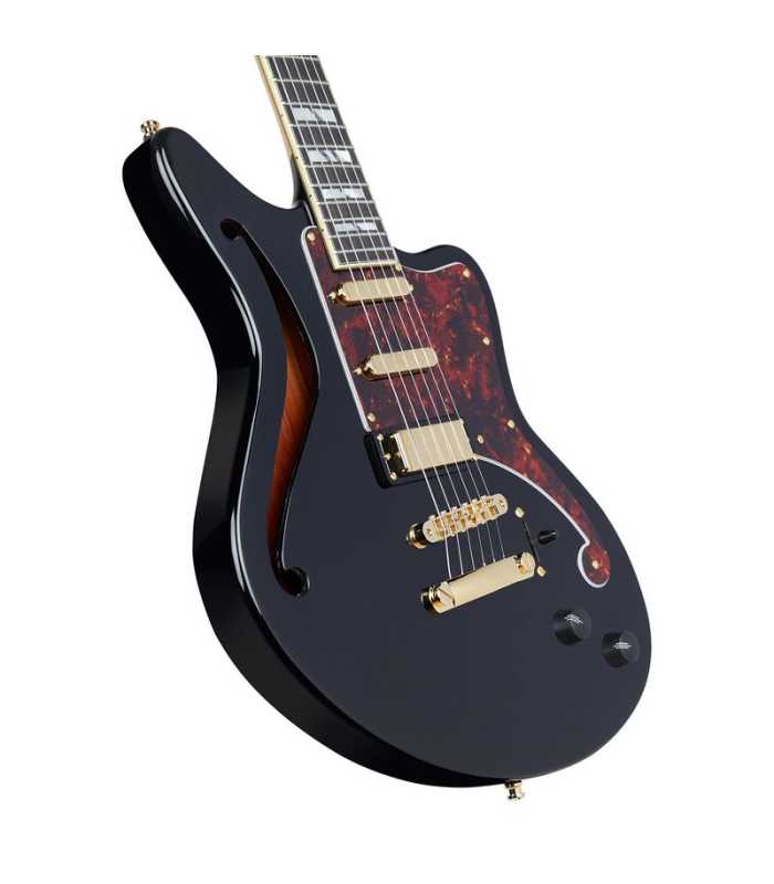 Guitare électrique semi-solide D'Angelico Deluxe Bedford SH Black