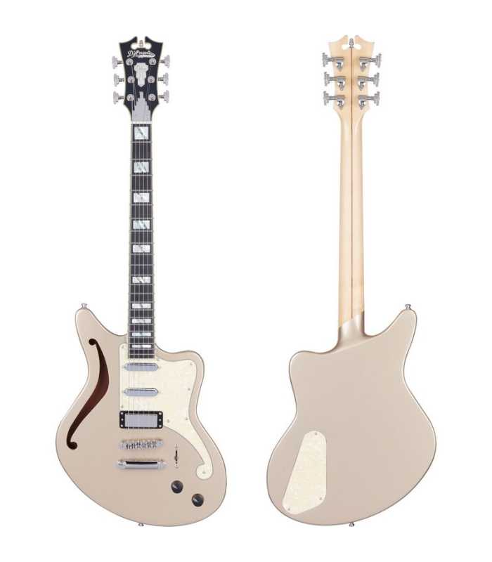 Guitare électrique semi-solide D'Angelico Deluxe Bedford SH Desert Gold