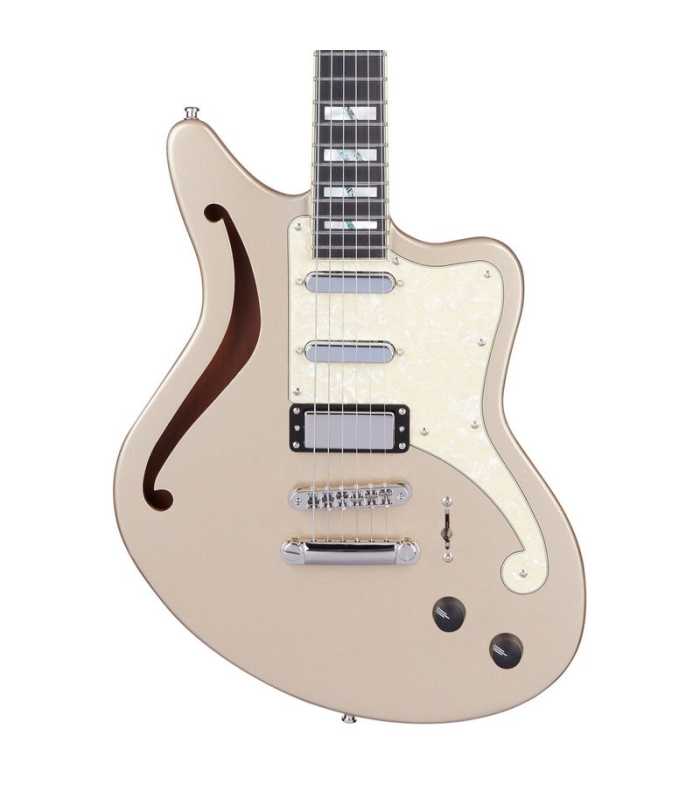Guitarra eléctrica semisólida D'Angelico Deluxe Bedford SH Desert Gold