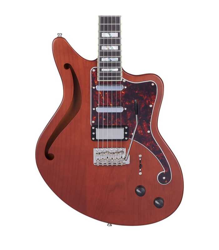 Guitare électrique semi-solide D'Angelico Deluxe Bedford SH Matte Walnut
