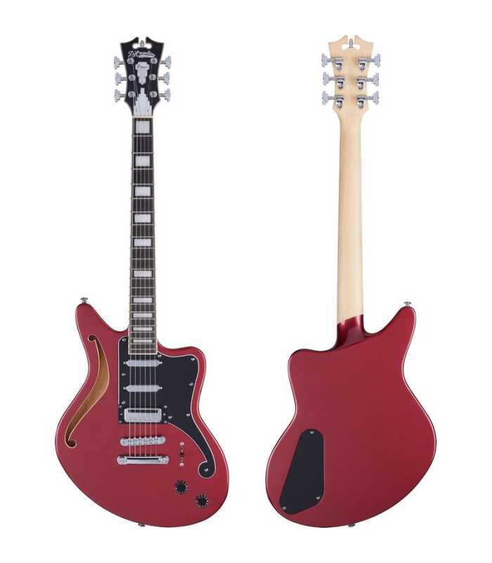 Guitare électrique semi-solide D'Angelico Premier Bedford SH Oxblood