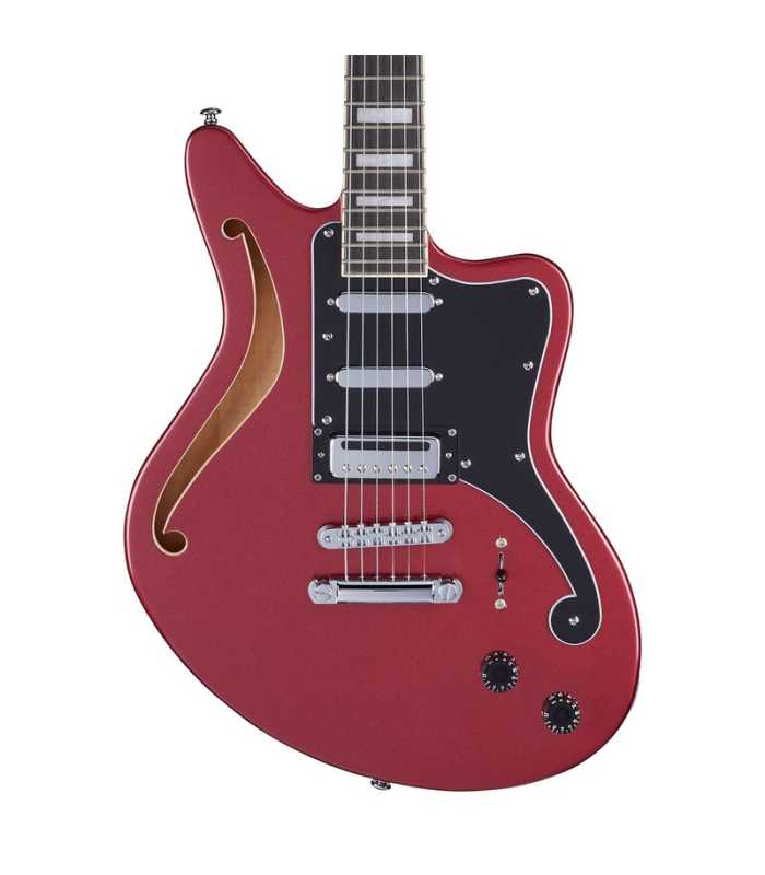 Guitare électrique semi-solide D'Angelico Premier Bedford SH Oxblood