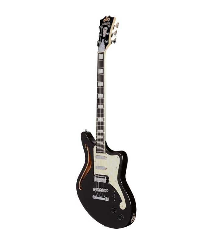 Guitare électrique semi-solide D'Angelico Premier Bedford SH Black Flake