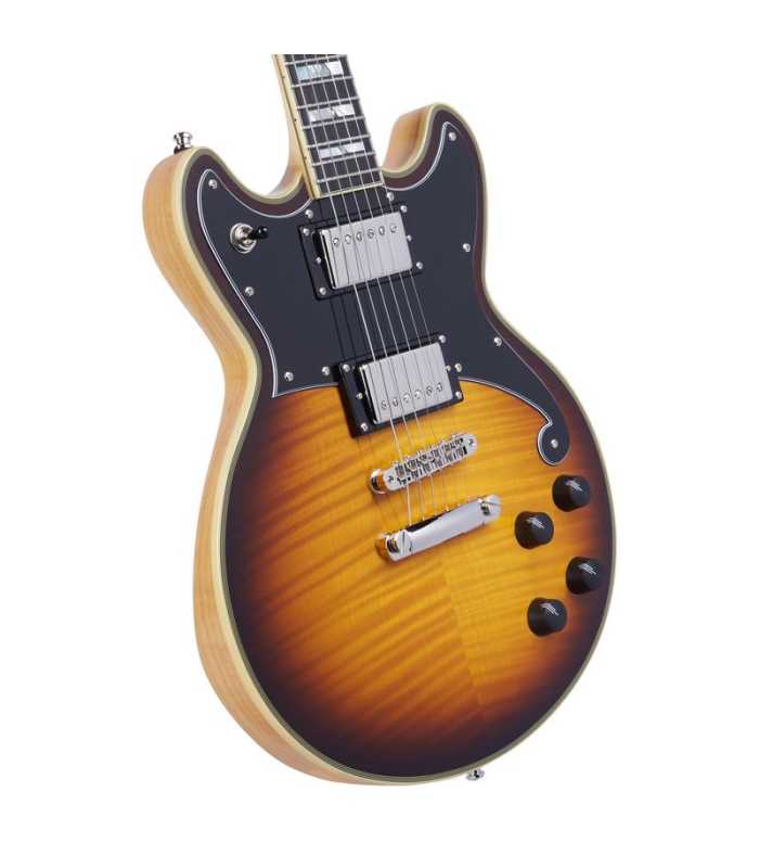 Guitare électrique D'Angelico Deluxe Brighton Vintage Sunburst