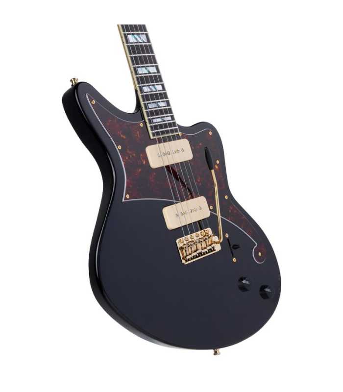 Guitare électrique D'Angelico Deluxe Bedford Solid Black