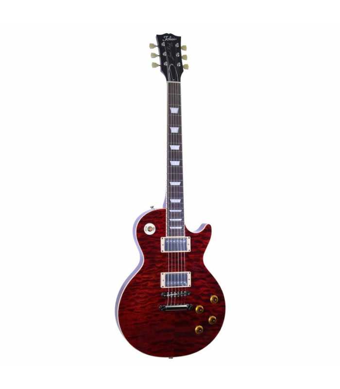 Guitarra eléctrica Tokai LS-101Q SDR See Through Dark Red