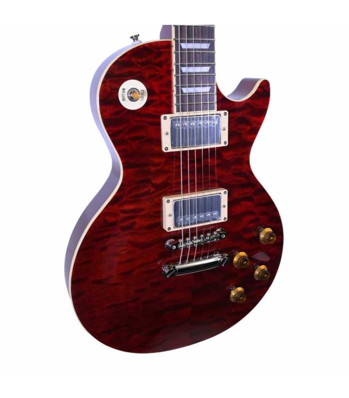 Guitarra eléctrica Tokai LS-101Q SDR See Through Dark Red